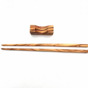 Sushi Essstäbchen Länge 23 cm inklusive Halter, Chopsticks, handgefertigt aus Olivenholz, Hochwertig, Geschenkidee. Bild 3