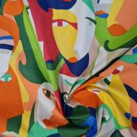 Stoff Meterware Baumwolle "Face Art"  Gesichter Multicolor Bild 2