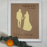 Hochzeitsgeschenk personalisiert mit Hochzeitsdatum und Namen: Geldgeschenk zur Hochzeit mit Silhouette Brautpaar Bild 5