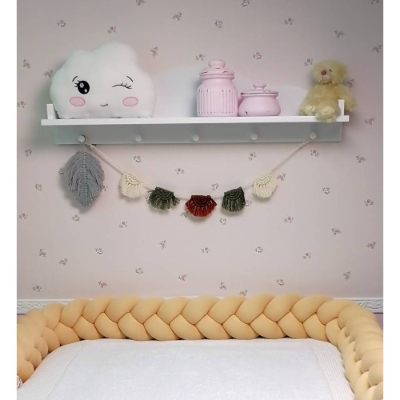 Geflochtene Bettschlange, Wickelumrandung in apricot