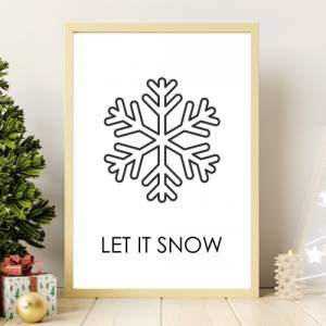 Poster LET IT SNOW | Weihnachtslied | Weihnachtsgeschenk | Merry Christmas | Frohe Weihnachten | Geschenk Familie | xmas Bild 1