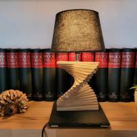 Handgemachte Tisch Lampe aus Holz und Schiefer Bild 6