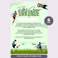 Fußball Urkunde als Mitgebsel für den Kindergeburtstag | Geschenktüte für Kinder | Fußballturnier Bild 1
