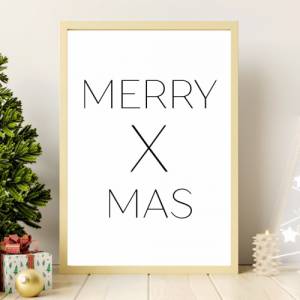 Poster MERRY X MAS | Weihnachtslied | Weihnachtsgeschenk | Merry Christmas | Frohe Weihnachten | Geschenk Familie | xmas Bild 1