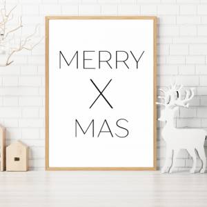 Poster MERRY X MAS | Weihnachtslied | Weihnachtsgeschenk | Merry Christmas | Frohe Weihnachten | Geschenk Familie | xmas Bild 3