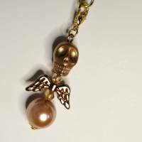 Außergewöhnlicher Schutzengel mit Totenkopf-Perle als Anhänger für deinen Schlüssel, deine Tasche oder deine Halskette Bild 1