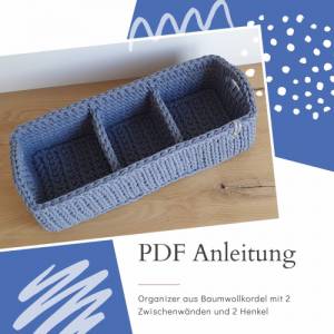 PDF Anleitung Organizer mit 2 Zwischenwänden und 2 Henkel Bild 1