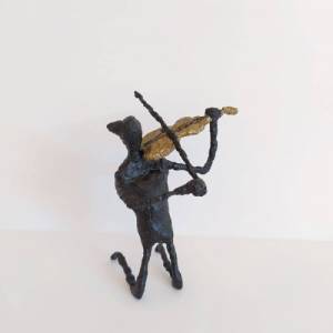 Skulptur Figur Geigenspielerin Tischdekoration Bild 3