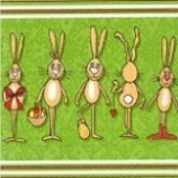 20 Lunchservietten Five smart bunnies, Osterservietten mit Osterhasen und Ostereiern von Paper+Design Bild 1
