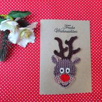 Festliche Weihnachtskarte mit handgemachter Schneeflocke Bild 6