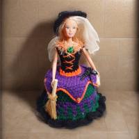 Halloween - Hexe, Klorollenhut mit Puppe Bild 3