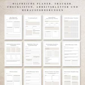 Selbstfürsorgeplaner als Canva Version in Deutsch (A4) | Planer zum ausdrucken oder digital nutzbar | 50 Seiten zum indi Bild 2