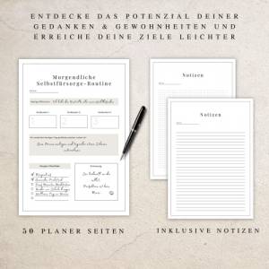 Selbstfürsorgeplaner als Canva Version in Deutsch (A4) | Planer zum ausdrucken oder digital nutzbar | 50 Seiten zum indi Bild 3