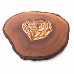 Untersetzer im Naturschnitt rustikal, Holz Glasuntersetzer, handgefertigt aus Olivenholz Bild 3