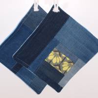 Topflappen Set Easy upcycling Jeans & Baumwolle Bild 1