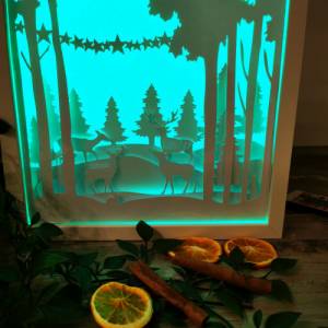 Schöne Weihnachts Lampe mit 3D Bild inkl. Farbwechsel mit Fernbedienung. Bild 2