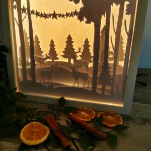 Schöne Weihnachts Lampe mit 3D Bild inkl. Farbwechsel mit Fernbedienung. Bild 3