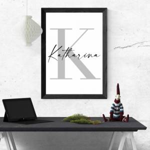 Poster Name mit K | Namenstag | Danke | Zuhause | Geschenk | Monogramm | personalisiert | Geburtstag | Kunstdruck | Fami Bild 1