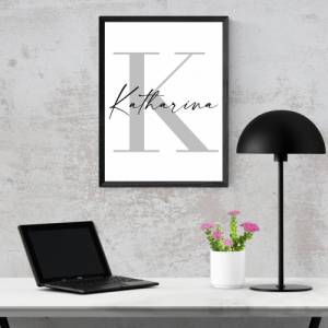 Poster Name mit K | Namenstag | Danke | Zuhause | Geschenk | Monogramm | personalisiert | Geburtstag | Kunstdruck | Fami Bild 4