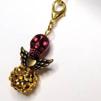 Außergewöhnlicher Schutzengel mit Totenkopf-Perle als Anhänger für deinen Schlüssel, deine Tasche oder deine Halskette Bild 4