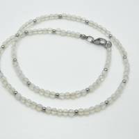 Kette und Armband Opal Quarz Perlen Weiß (791) Bild 4