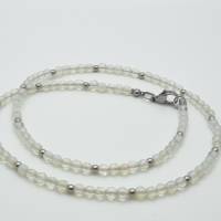 Kette und Armband Opal Quarz Perlen Weiß (791) Bild 5