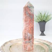 GROSSER ROSA ACHAT EDELSTEINTURM, Obelisk, Spitze 220 mm Bild 5