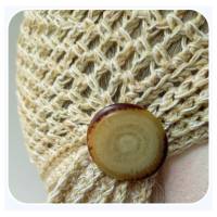 Mütze; HäkelHut; Kappe im VintageStyle / mit pflanzengefärbter Merino-Wolle; Birke / Gr.: M - L Bild 7