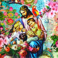 ♕ Canvas Panel Tasche mit Madonna Jesus Jesuskind Maria 125 x 150 cm Nostalgisch ♕ Bild 6