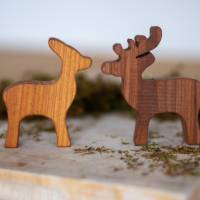 Montessori Waldtiere handgefertigt aus Holz für Sprachförderung, Rollenspiele Bild 2