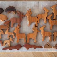 Montessori Waldtiere handgefertigt aus Holz für Sprachförderung, Rollenspiele Bild 3