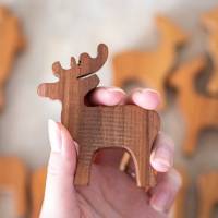 Montessori Waldtiere handgefertigt aus Holz für Sprachförderung, Rollenspiele Bild 4