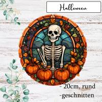 Tortenaufleger Halloween essbar Skelett gruselige Kürbisse Esspapier Oblate Bild 1
