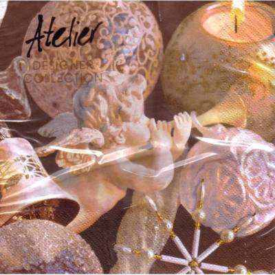 Engel & Putten * 5 Packungen Lunchservietten mit Trompetenengel, Engelsmusik, Barockengel von Atelier, PAW, Stewo