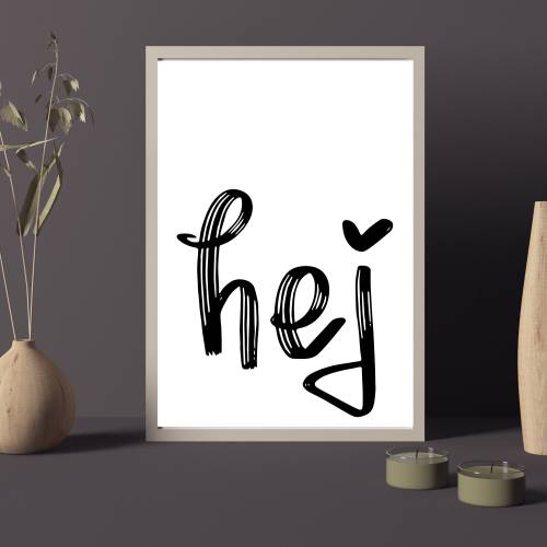 Poster HEJ | Zuhause | Schön hier | Home | Geschenk | Umzug | Familie | Kunstdruck | Liebe | Einzugsgeschenk | Digitaldr