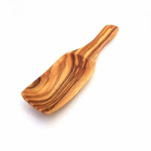 Salzschaufel, Salzlöffel 8,5 cm Gewürzschaufel Holzschaufel Holzschippe handgemacht aus Olivenholz Bild 1