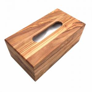 Papierbox Aufbewahrungsbox für Kosmetiktücher, Taschentücher rechteckig handgefertigt aus Olivenholz Hochwertig Geschenk Bild 5