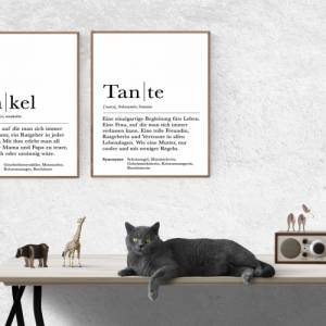 Poster Set ONKEL & TANTE | Definition | Geschenkidee Familie | Danke | Personalisiertes Geschenk | Kunstdruck | Wanddeko Bild 2