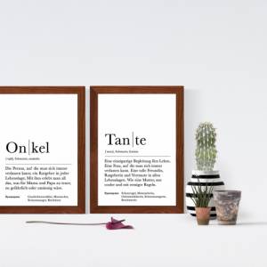 Poster Set ONKEL & TANTE | Definition | Geschenkidee Familie | Danke | Personalisiertes Geschenk | Kunstdruck | Wanddeko Bild 3