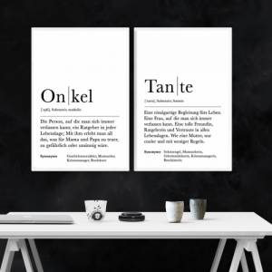 Poster Set ONKEL & TANTE | Definition | Geschenkidee Familie | Danke | Personalisiertes Geschenk | Kunstdruck | Wanddeko Bild 4