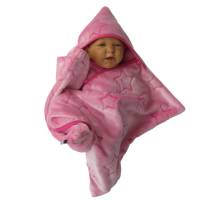 baby wrap kuscheliger schlafsack - strampelsack aus wellness fleece in sternenform Bild 1