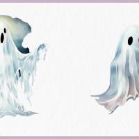 Gruselige Geister PNG Clipart Bundle - 10 Aquarell Bilder, Transparenter Hintergrund, Halloween & Party Dekoration Bild 9