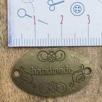 Label "Handmade" aus Metall * 2 Stück * 3,1 x 1,9 cm * Bronze antik * Selbstgenähtes verschönern * Label zum Auf Bild 5