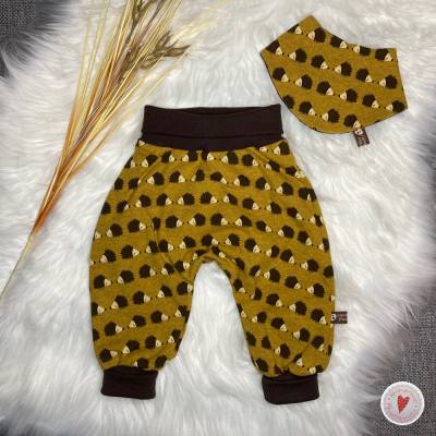 Set aus Pumphose und Halstuch / Gr.74 / Igel