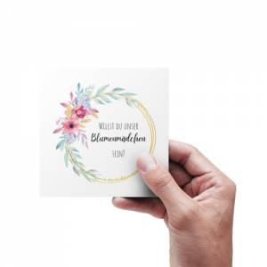 Blumenmädchen Karte | Blumenmädchen fragen | Willst du unser Blumenmädchen sein | mit Perlmutt Umschlag Bild 4
