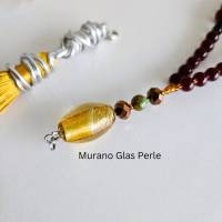 lange Boho Kette mit Quaste, Perlenkette für Damen, gelbe Halskette, lange Kette für Damen mit Anhänger Bild 4