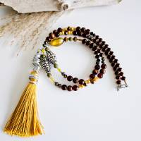 lange Boho Kette mit Quaste, Perlenkette für Damen, gelbe Halskette, lange Kette für Damen mit Anhänger Bild 7