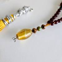 lange Boho Kette mit Quaste, Perlenkette für Damen, gelbe Halskette, lange Kette für Damen mit Anhänger Bild 8