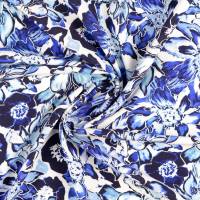 Viskose Popeline Julia Flowers  blau, weiß (1m/11,-€) Bild 2