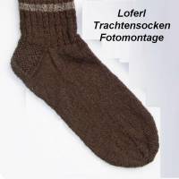 Loferl Trachtensocken kurz, Sport-Socken handgestrickt Männer kurze Knöchelsocken Tracht, Sneaker-Socken, grau, grün Bild 9